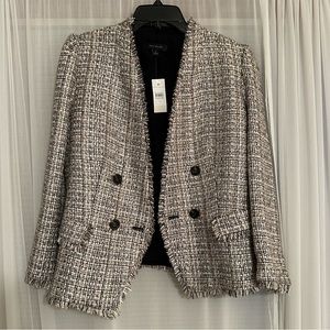 Ann Taylor Double Breasted Tweed Blazer